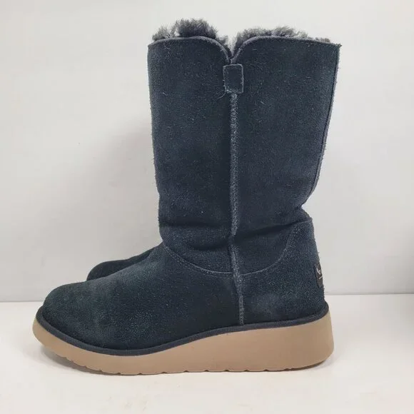 Koolaburra By UGG Women's Black Suede Mid-Calf Boots 1014301 US Size 7 - Picture 2 of 12